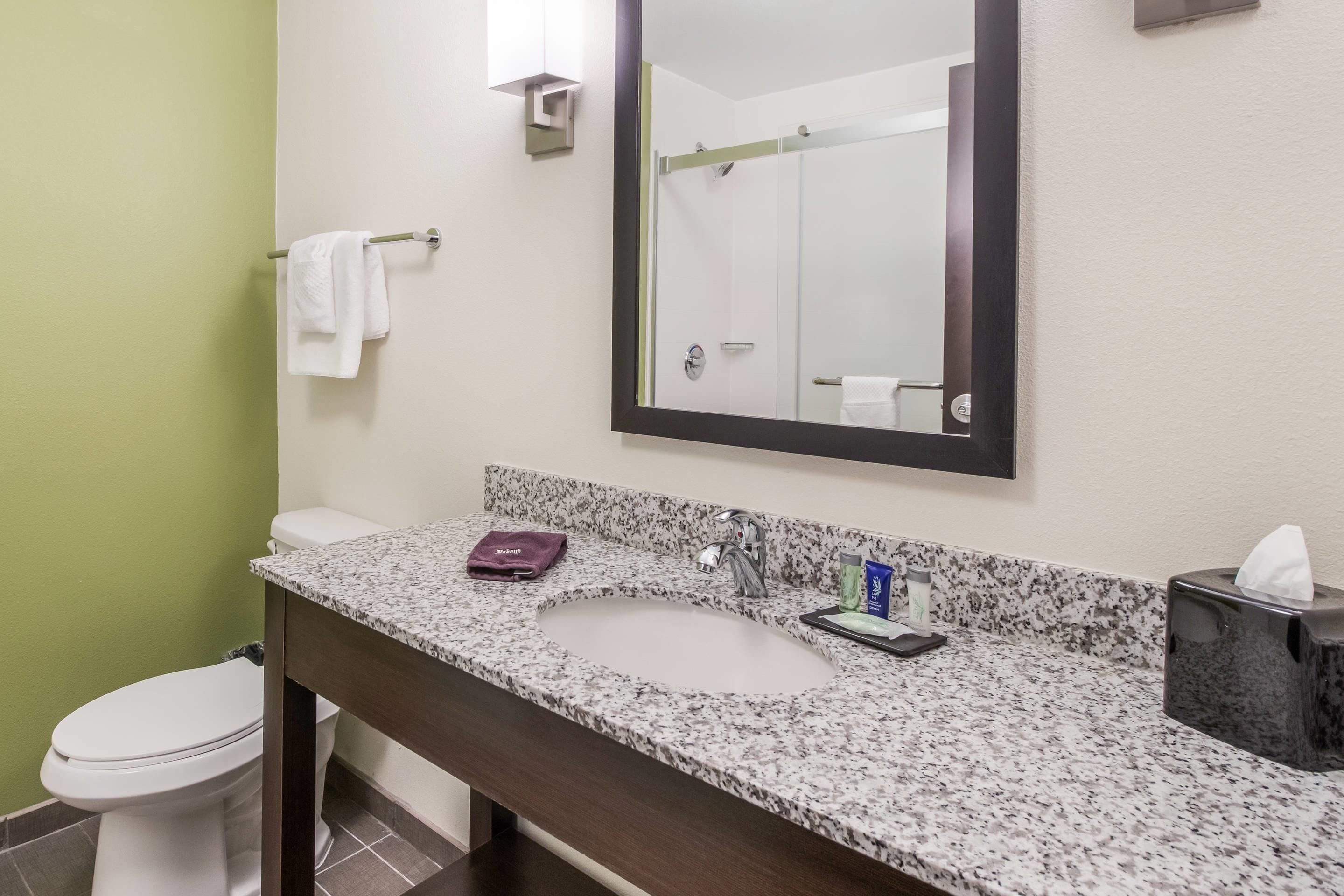 1 bedroom, desk, laptop workspace, blackout curtains