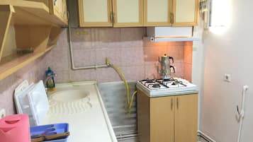 Apartment, 2 Bedrooms | Private kitchen | Full-sized fridge, stovetop, electric kettle, cookware/dishes/utensils