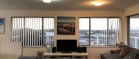 テレビ、DVD プレーヤー、ステレオ