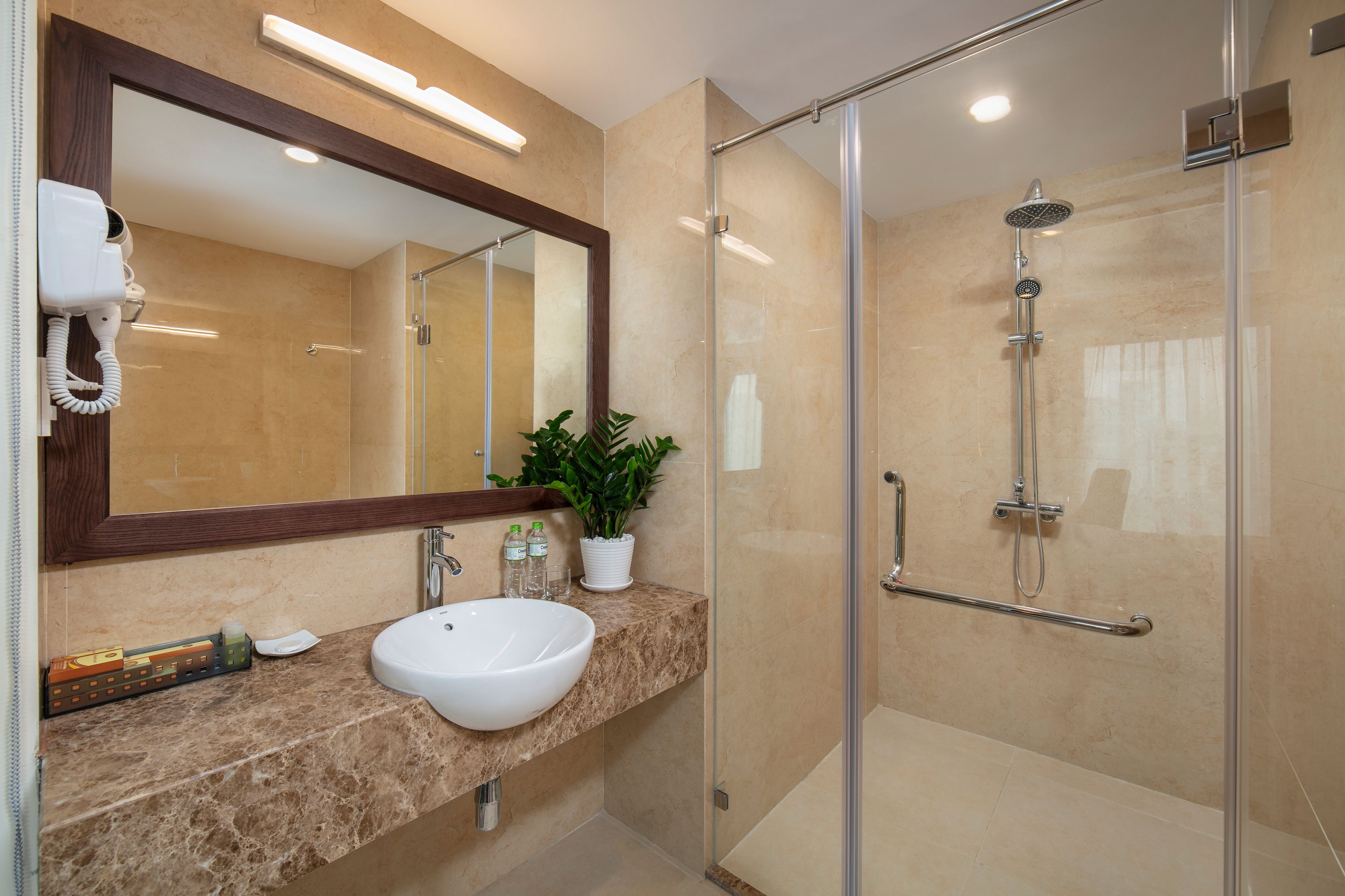 suite | bathroom | hair dryer, bathrobes, slippers, bidet