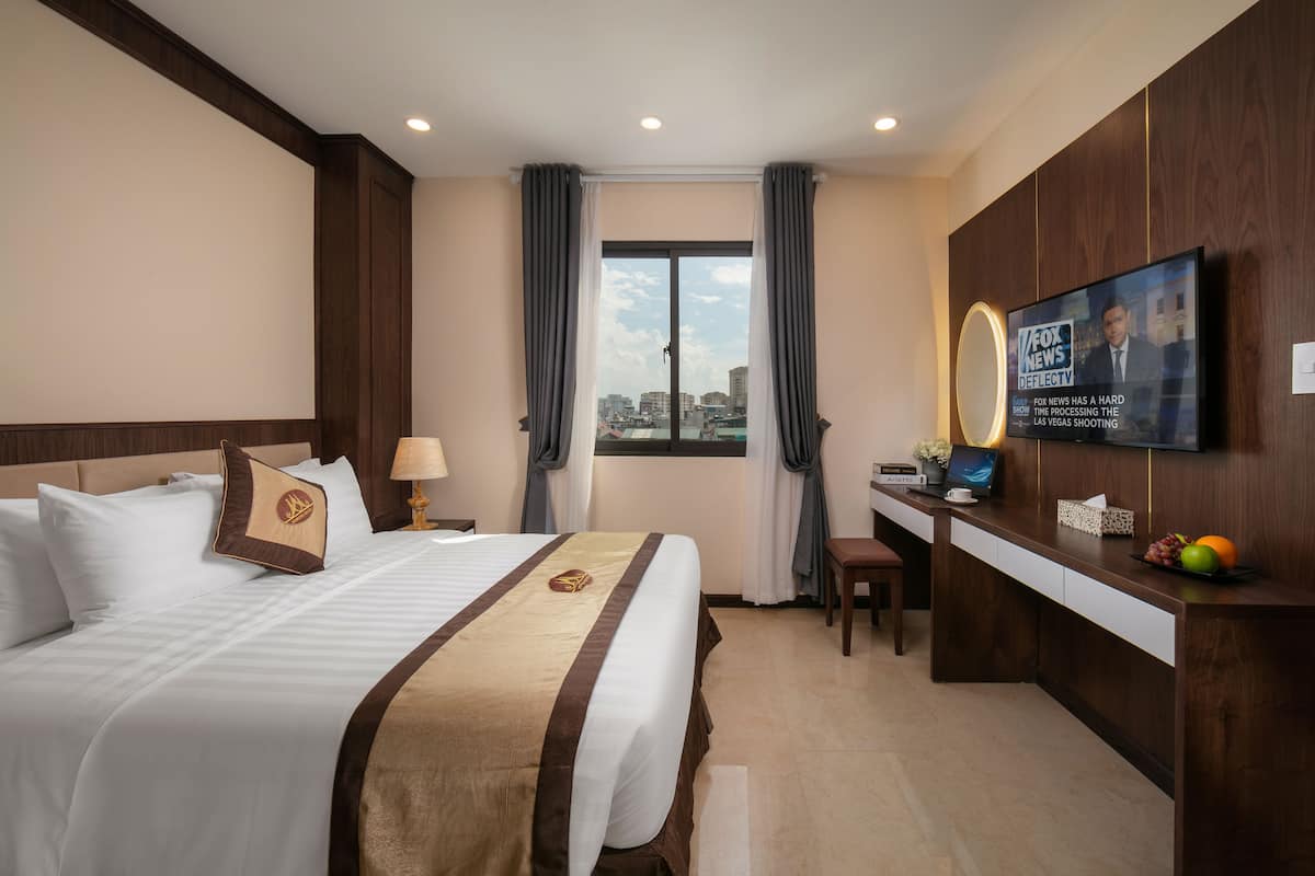 Ropa de cama de alta calidad y minibar