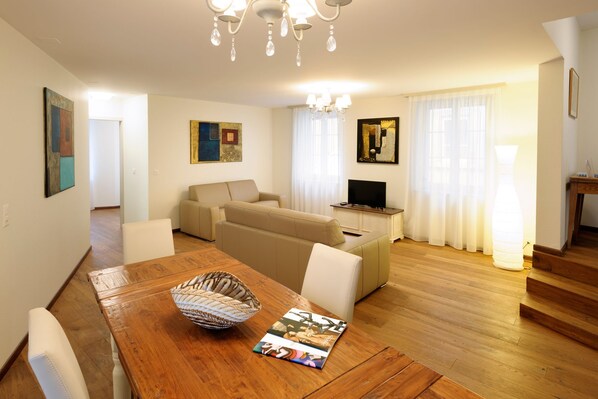 Apartment, 2 Bedrooms (Marie de Marval) | Living room | LCD TV, heated floors