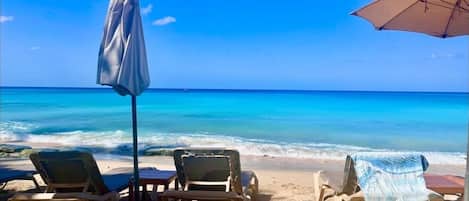 Sun-loungers, beach towels