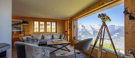 Flat-screen TV, fireplace, DVD player