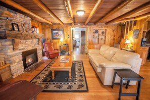 TV, fireplace, stereo