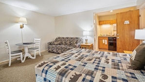 Unclassified image, 4 of 25, button - Studio Queen/Sleeper sofa with outdoor heated pool 107 (Killington)