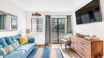 TV, DVD player, books