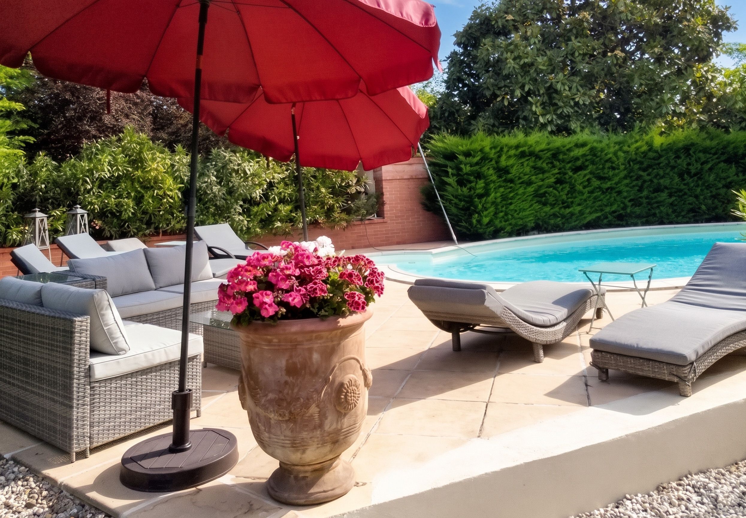 Vue sur piscine