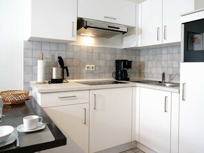 Fridge, microwave, coffee/tea maker, electric kettle