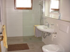 Shower, hair dryer, towels - Vacation apartment Himmelsbach - Holiday apartment 74sqm, 1 bedroom (double bed), 1 (Schuttertal)