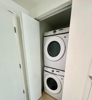 Washer and dryer inside the apartment
