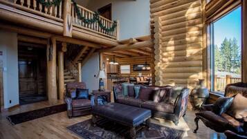 Smart TV, fireplace, foosball, table tennis