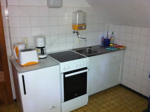 KĂŒhlschrank, Ofen, Wasserkocher, Toaster