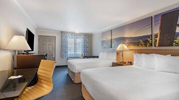 Desk, laptop workspace, free cots/infant beds, rollaway beds