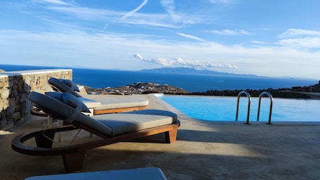 Executive Suite, 2 Bedrooms, Private Pool, Sea View (Nike) | Living area | 55-inch Smart TV with digital channels, TV, Netflix