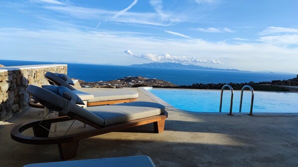 Executive Suite, 2 Bedrooms, Private Pool, Sea View (Nike) | Living area | 55-inch Smart TV with digital channels, TV, Netflix