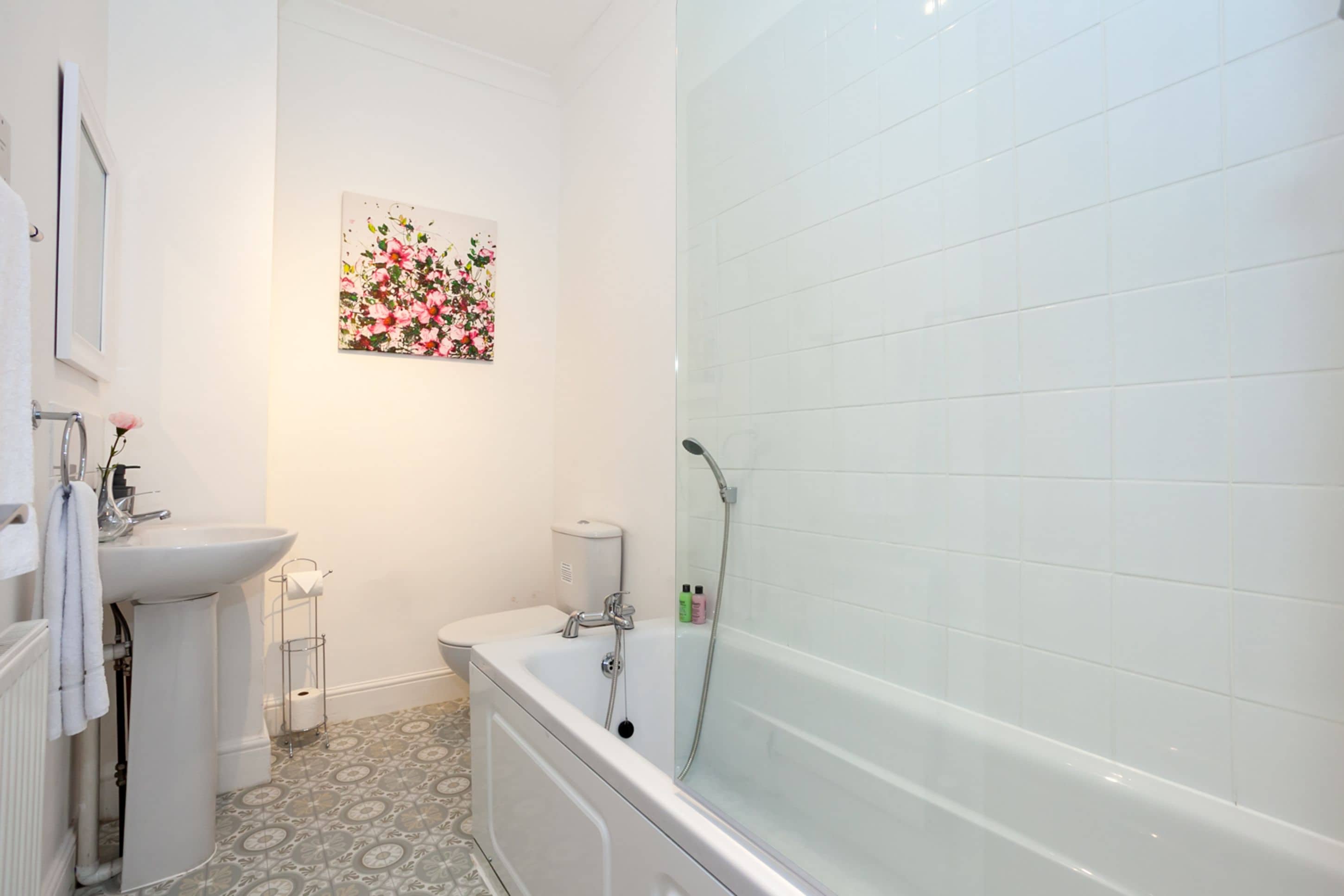 The Foxton House | Bathroom | Combined shower/tub, deep soaking tub, hair dryer, towels