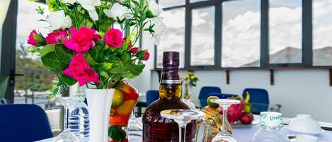 Outdoor banquet area