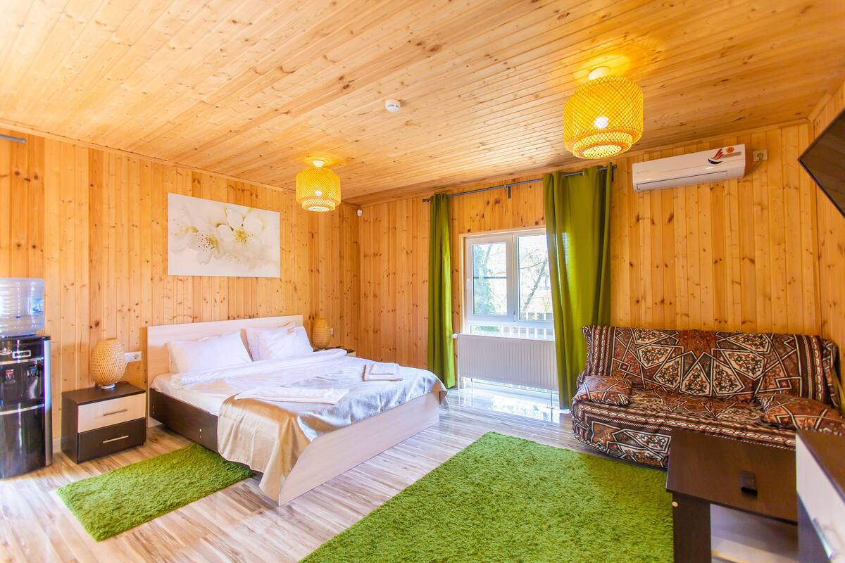Cottage (малый студия) | 1 chambre, coffres-forts dans les chambres, rideaux occultants