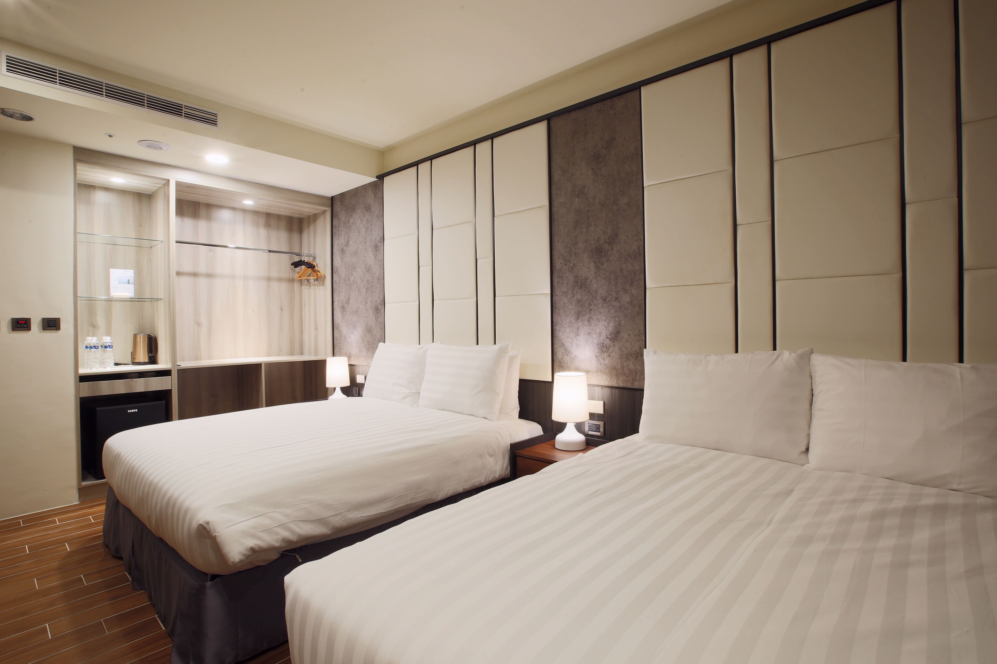 elite quadruple room | premium bedding, down duvets, individually decorated, desk