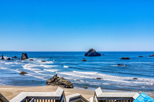 Enjoy sweeping ocean views as you cook & walk to the beach