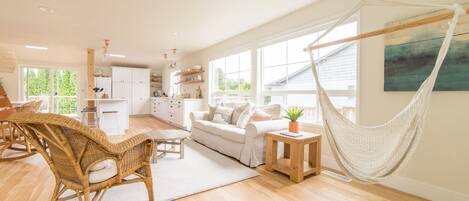 Smart TV, DVD player, books, streaming services