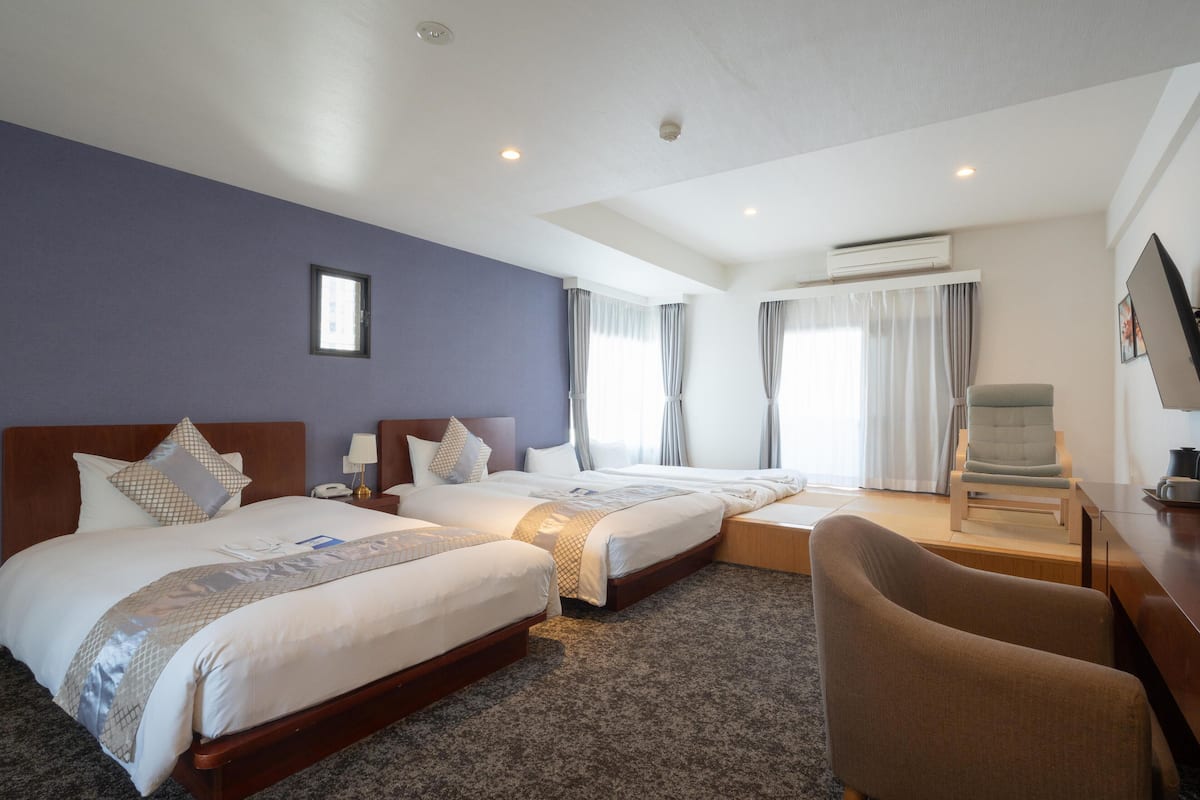 Japanese Western Style Suite Room, Non Smoking (140cm bed x 2) Max 6 people | Premium bedding, desk, soundproofing, free WiFi