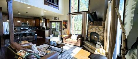TV, fireplace, DVD player