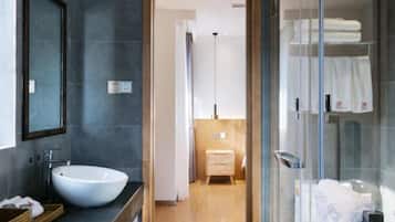 Shower, free toiletries, hair dryer