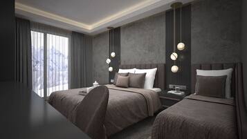 Hochwertige Bettwaren, Select-Comfort-Betten, Minibar, Zimmersafe