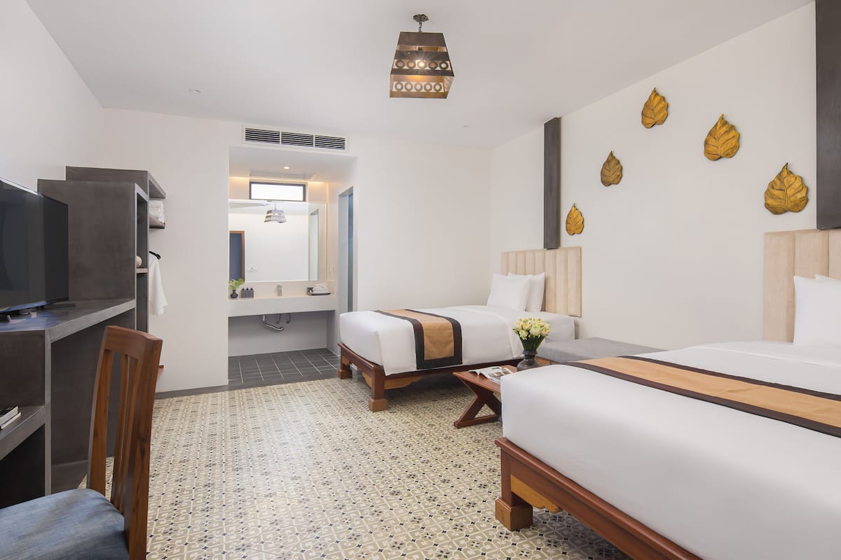 2 kamar tidur, seprai katun Mesir, seprai premium, dan minibar