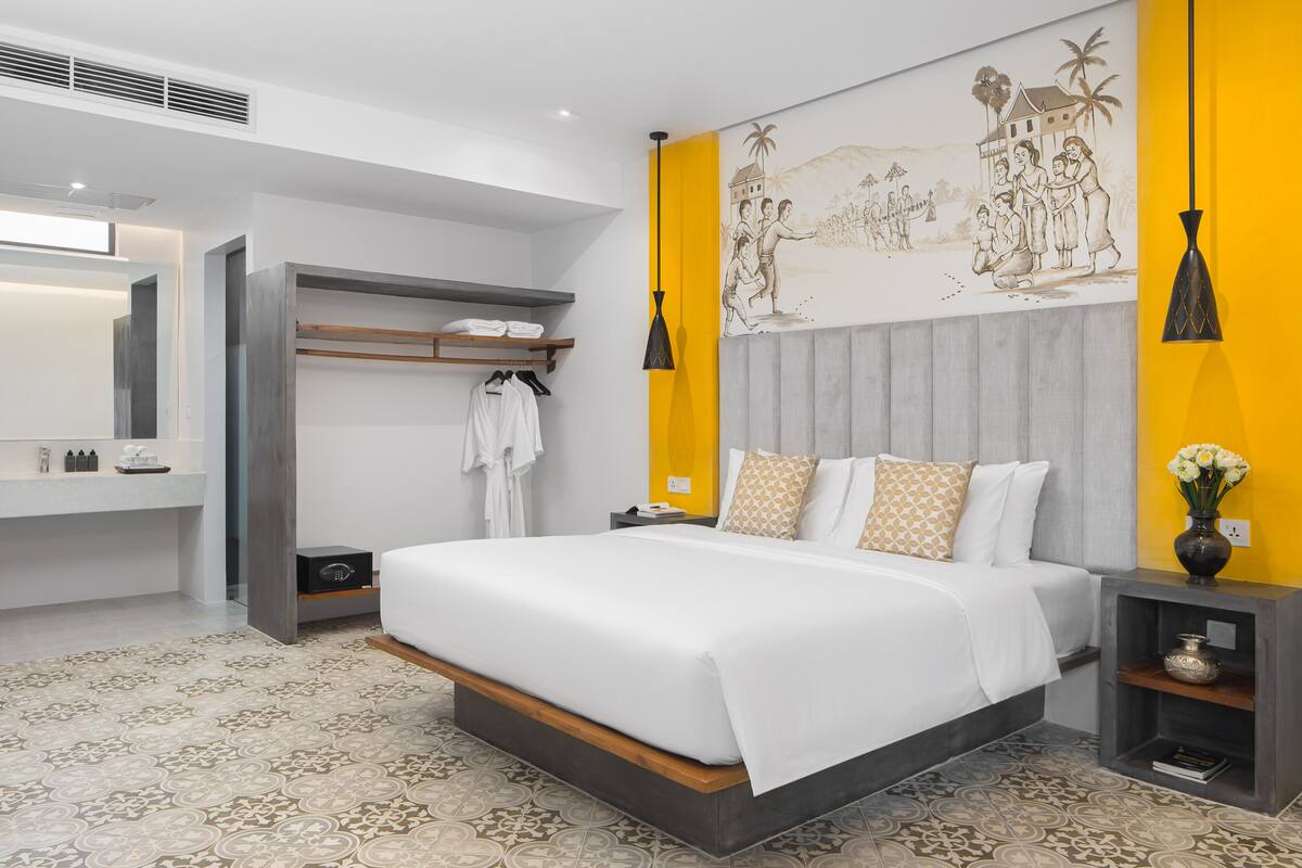 Draps en coton égyptien, literie de qualité supérieure, minibar