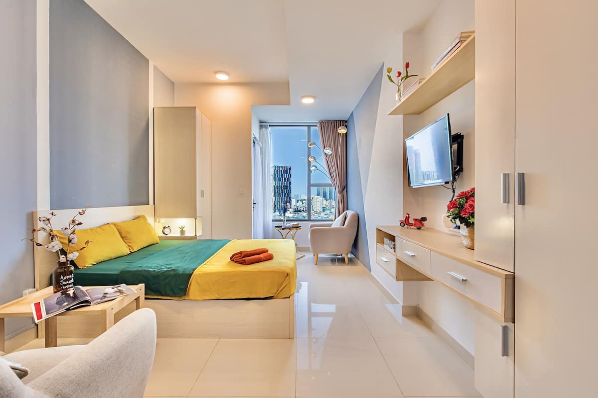 Officetel | Premium bedding, down duvets, memory-foam beds, individually decorated