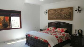 Family Double or Twin Room, 1 Bedroom, Pool View | Desk, iron/ironing board, bed sheets
