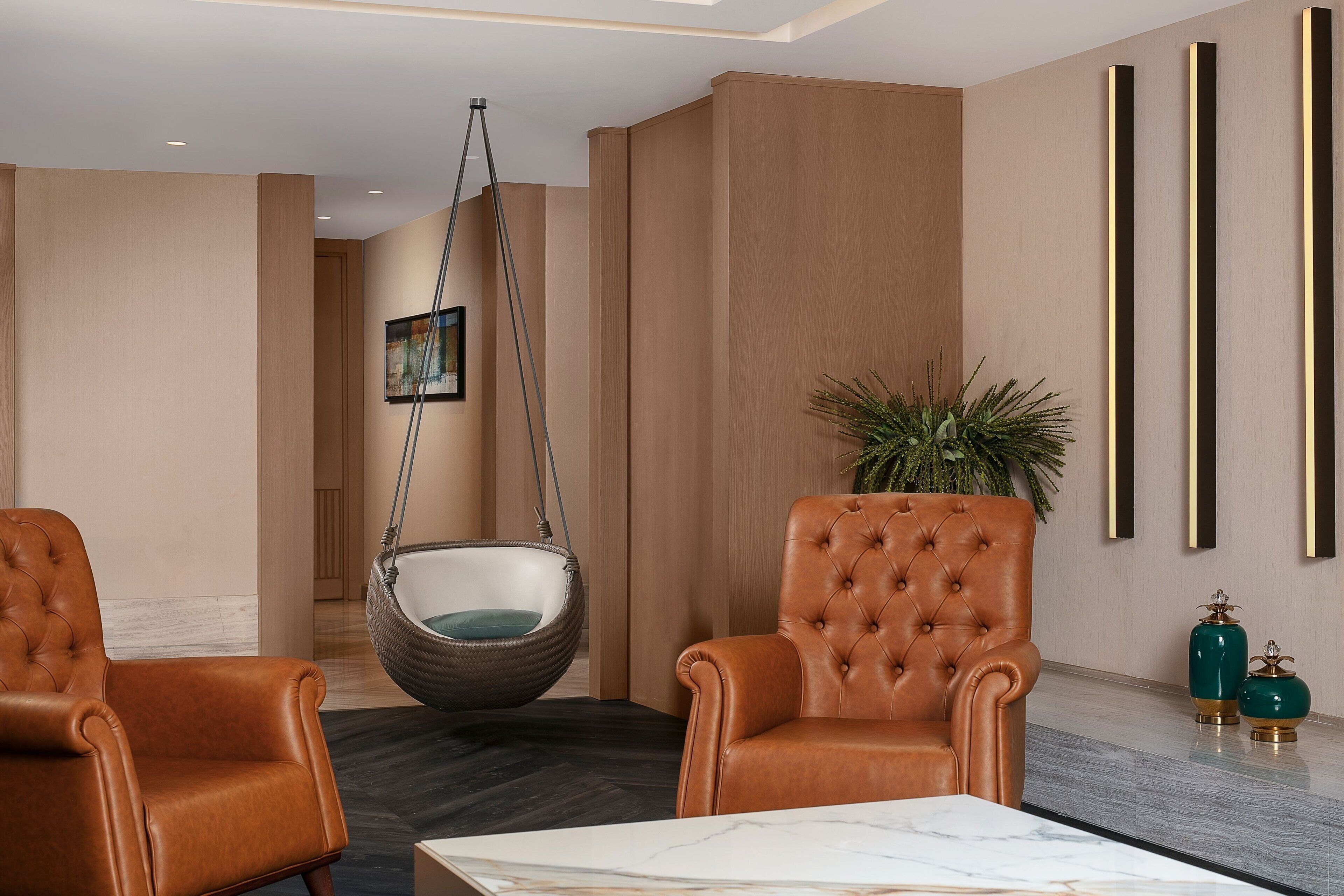 executive suite, 1 king bed with sofa bed | living room | led tv, books