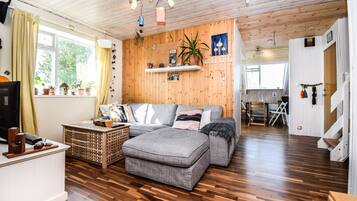 Apartamento urbano, 2 quartos | Área de estar | TV de tela plana