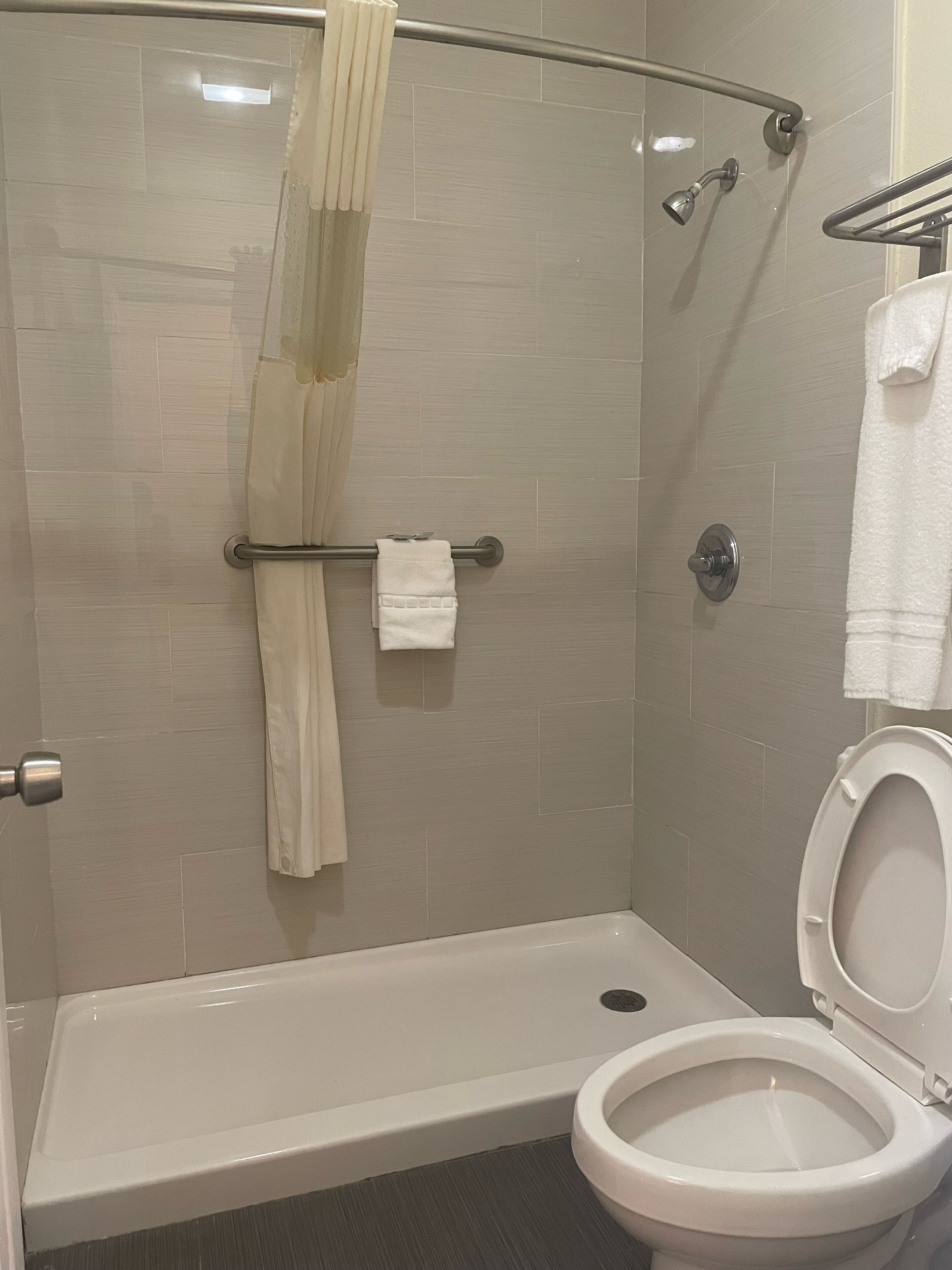 Free toiletries, hair dryer, towels