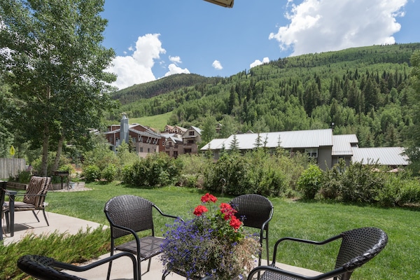 What a perfect you view the patio at a River Song