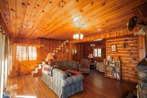 Una televisión, una chimenea