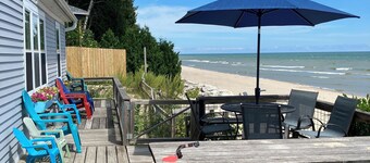Inviting, Rustic Beach front cottage on Beautiful Lake Michigan