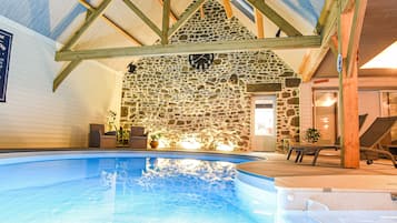 Indoor pool, open 9:00 AM to 11:00 PM, sun loungers