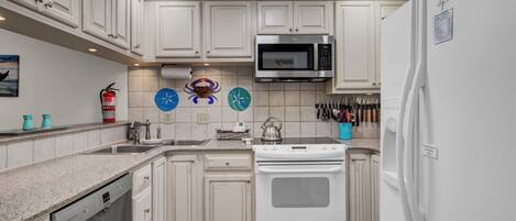 Microwave, oven, stovetop, dishwasher