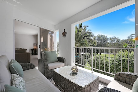 Property grounds. Spacious apartment in very well maintained complex. Walk to beach.