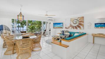 Apartment, 2 Bedrooms, 2 Bathrooms, Pool View | Living room | Flat-screen TV