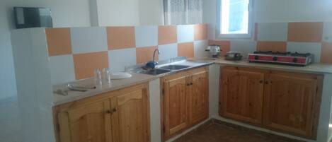 Basic Apartment | Private kitchenette | Fridge, cookware/dishes/utensils
