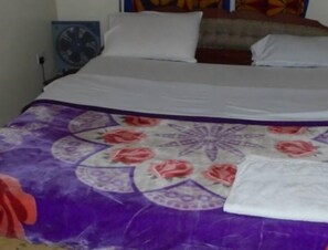 Desk, laptop workspace, blackout drapes, free WiFi