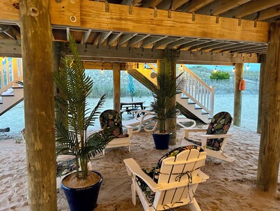 Ocean Front Beach House - Steps to Beach - Hot Tub, Deck, 3BR, 2Bath, AC, Badges