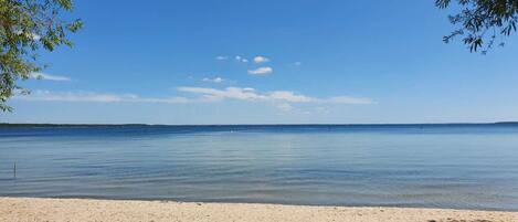 Beach nearby, sun loungers