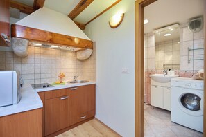 Apartamento (2 Bedrooms) | Cozinha privada | Geladeira, micro-ondas, cooktop, chaleira elétrica