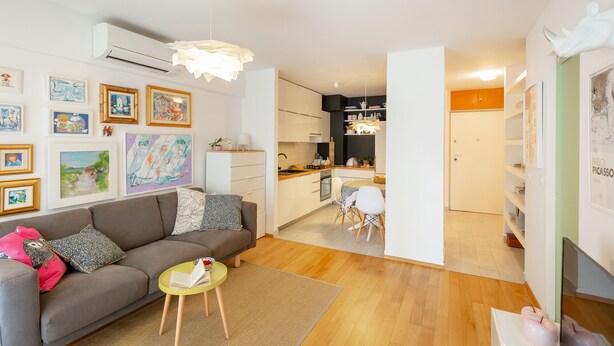 A modern apartment with a living room, kitchen, and dining area. - Hedera Estate, Hedera A29 (Dubrovnik)
